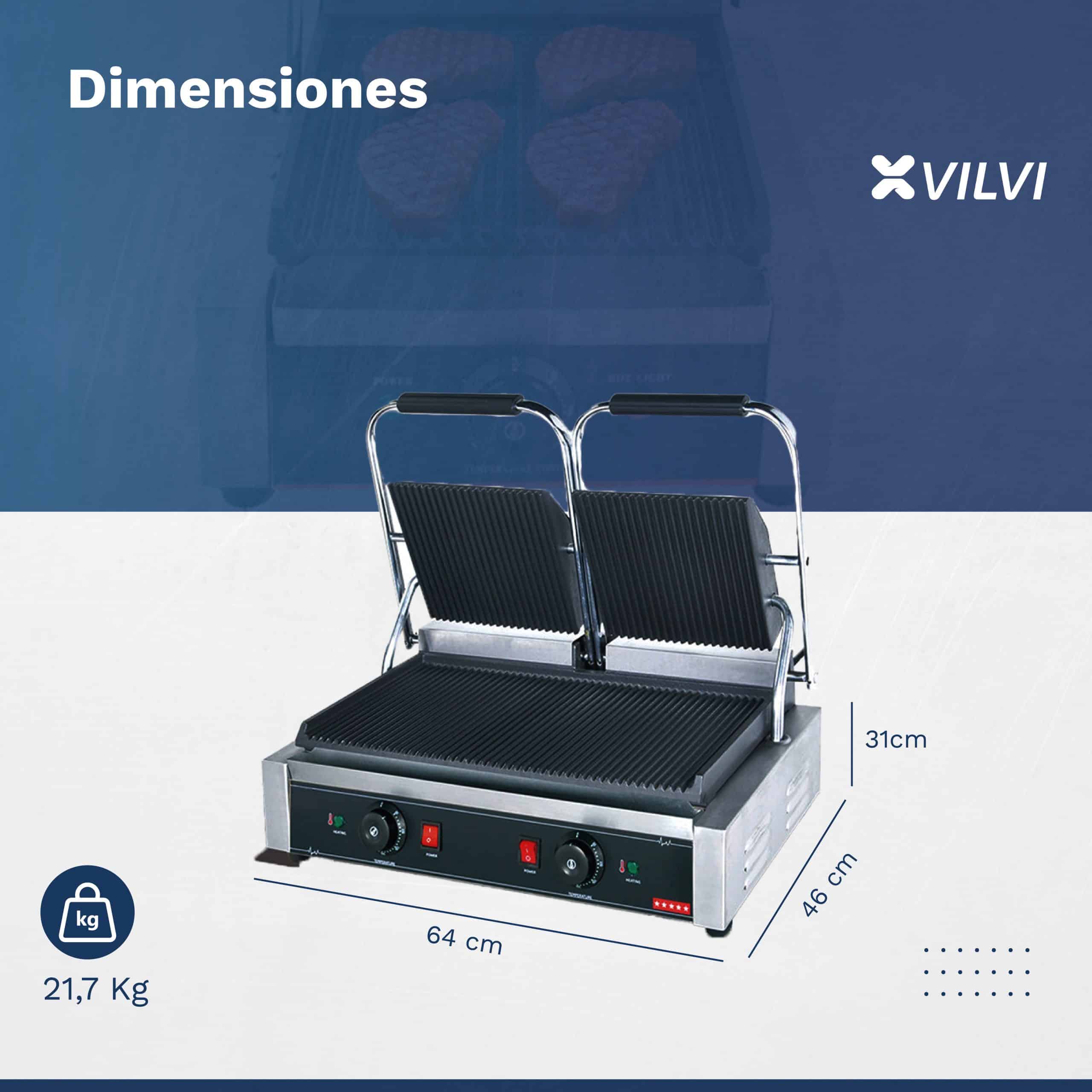 Parrilla panini grill eléctrica