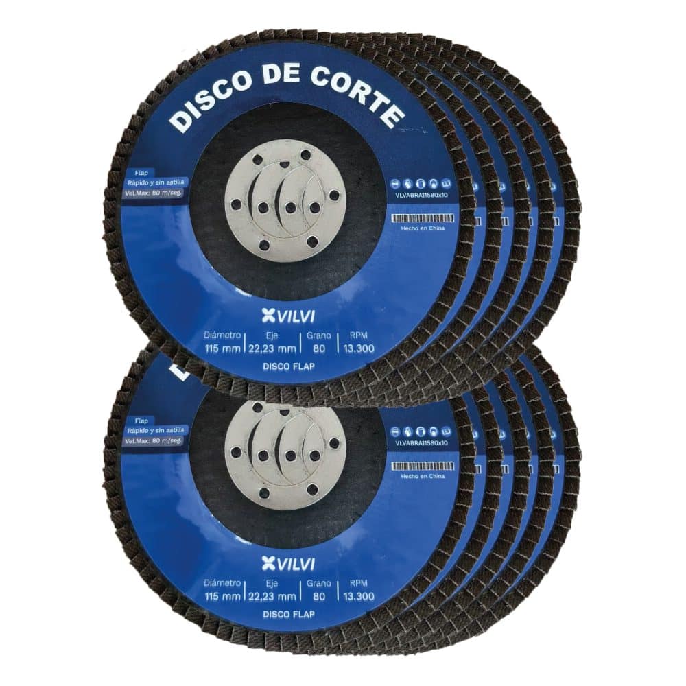 Kit 10 Discos Flap De Corte Para Amoladora 115mm