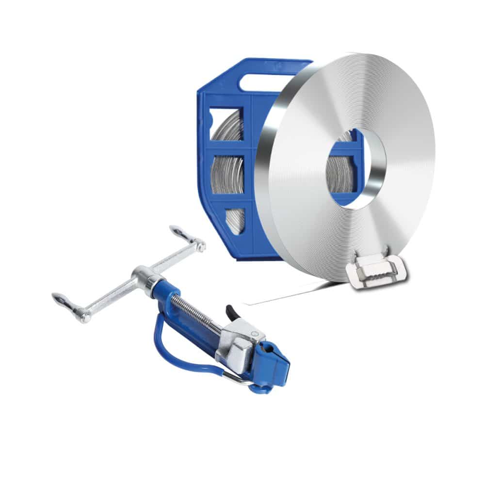 KIT Hebillas + Fleje 12.7mm X 0.7mm x 30m+Sunchadora